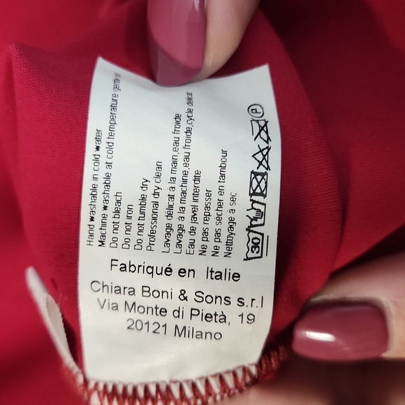 Chiara Boni Dacia Boat-Neck Sleeveless Ruched Gown with Slit Size 46 (US… - Picture 5 of 13